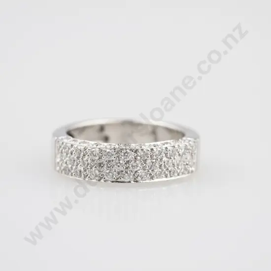 18ct White Gold 53stone Diamond Band Ring