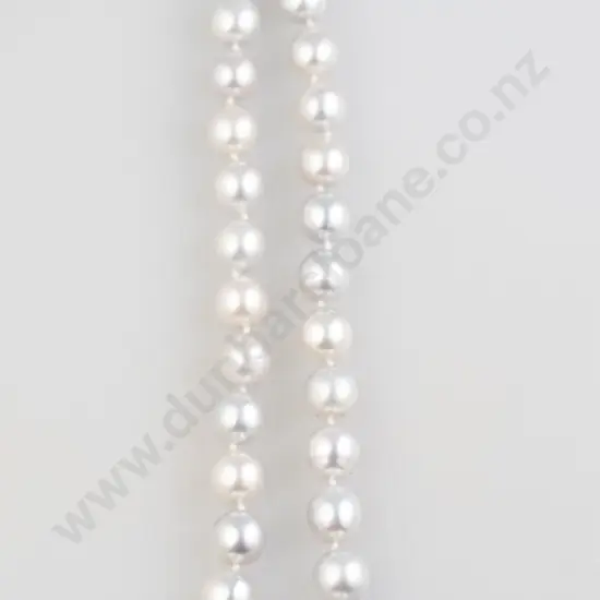 SIngle Strand Slightly Graduated Cultured Black Pearl Necklace