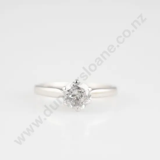 18ct White Gold Solitaire Diamond Ring