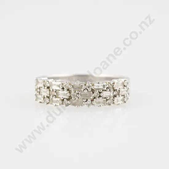 18ct White Gold 30stone Diamond Band RIng
