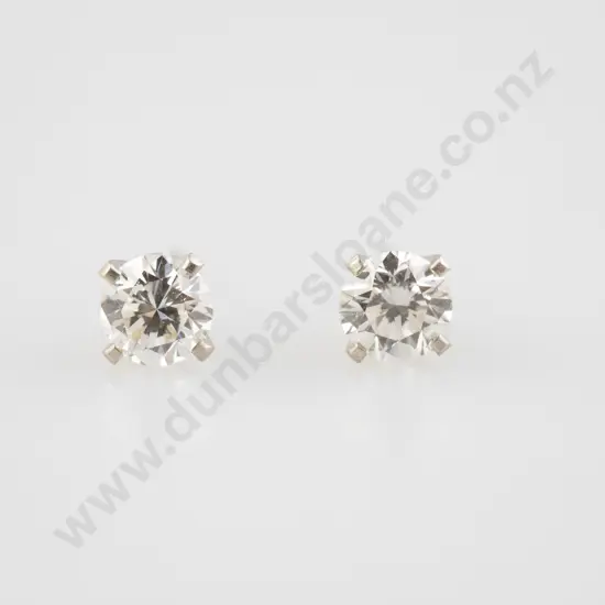 Pair 14ct White Gold Diamond Stud Earrings