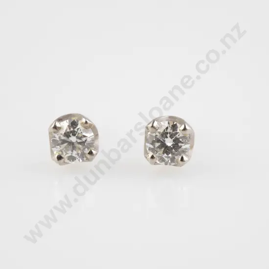 Pair 9ct White Gold Diamond Stud Earrings