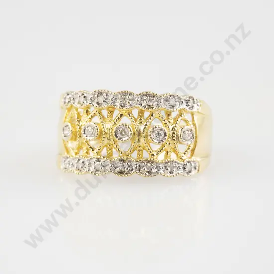 18ct 19stone Fancy Band Ring