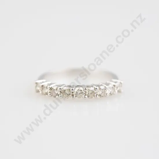 18ct White Gold Nine Stone Diamond Eternity Band