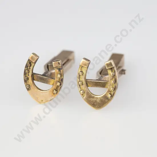 Pair 9ct Horse Shoe Cuff-Links