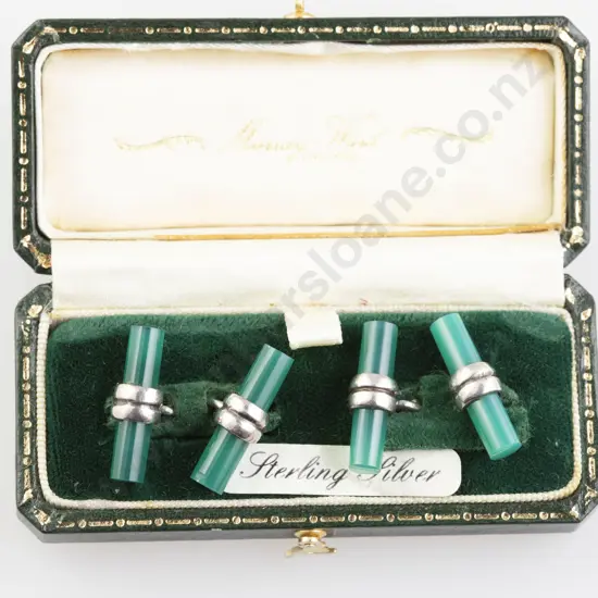 Pair S/S Chrysoprase Cufflinks