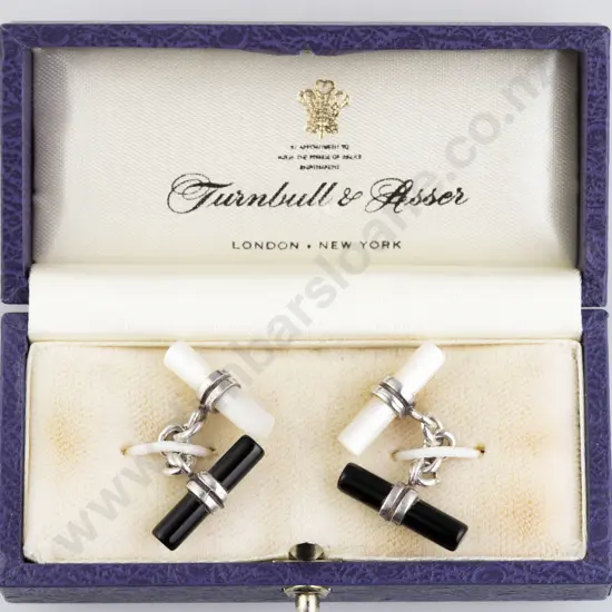 Pair S/S Onyx & MOP Cufflinks