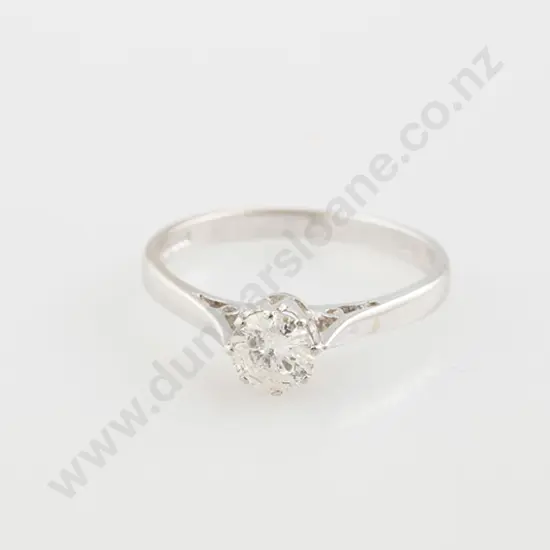 18ct White Gold Solitaire Diamond Ring