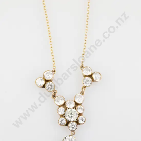 9ct 16stone White Sapphire Necklet