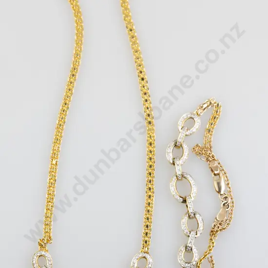 14ct 45stone Diamond Necklace and Bracelet