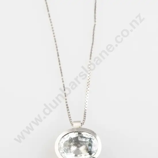 Platinum Single Stone Sapphire Pendant