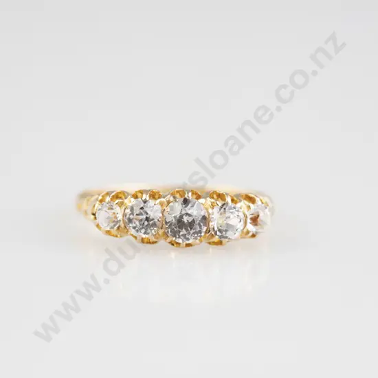 18ct Five Stone White Sapphire Bridge Ring