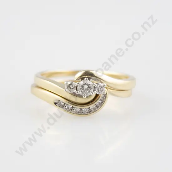 10ct Three Stone Diamond Ring