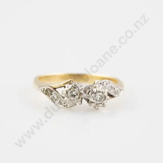 18ct Two Stone Diamond Ring