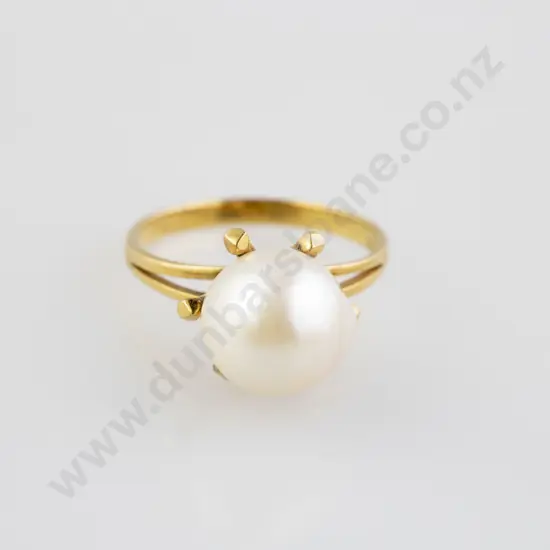 22ct Single Pearl Ring