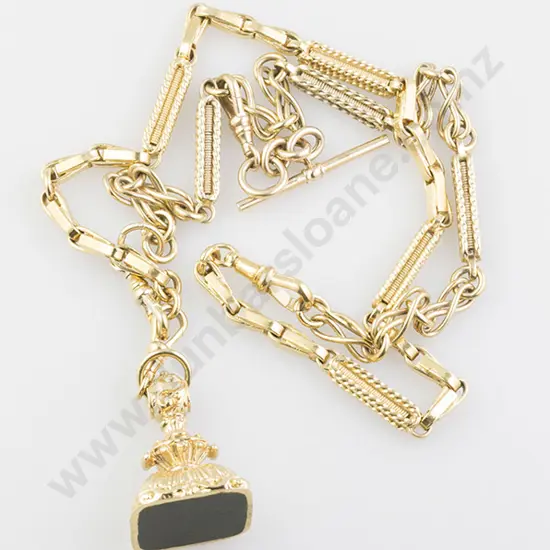 S/S Gilt Fancy Link Necklace