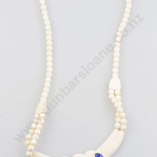 Ivory Bead and Panel Necklace
