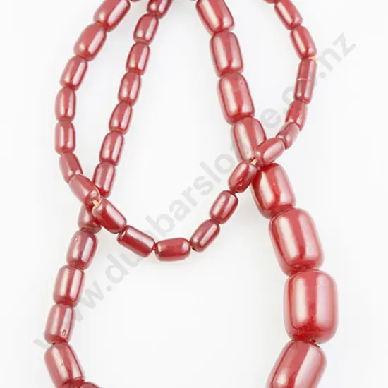 Edwardian Cherry Amber Bead Necklace