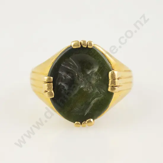 Early C20th 18ct Bloodstone Signet Ring