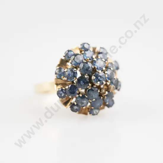 8ct 27stone Sapphire Princess Cluster Ring