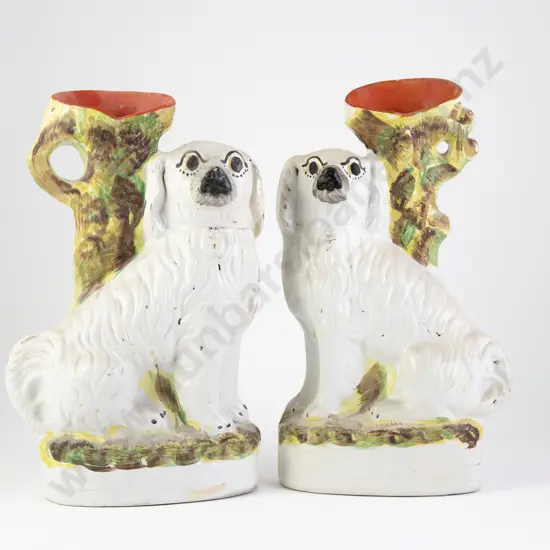 Pair of Staffordshire Dog Spill Vases