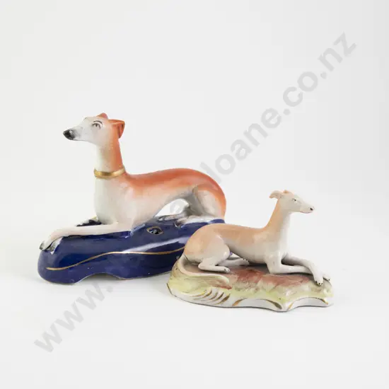 Two Victorian Staffordshire Dog Figures