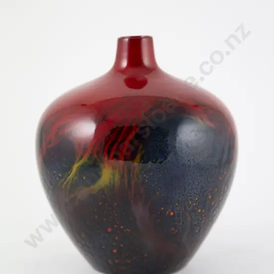 Royal Doulton Veined Flambe Ovoid Specimen Vase