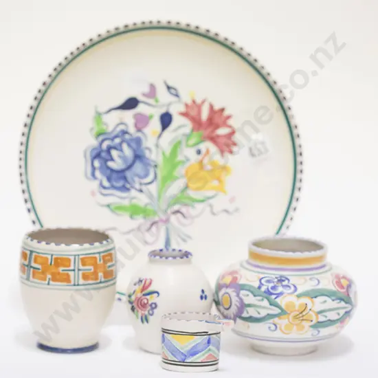 Poole Pottery Plate & four others (5)