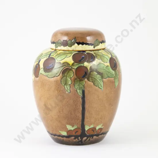 Crown Devon Cherry Tree Pattern Ginger Jar & Cover