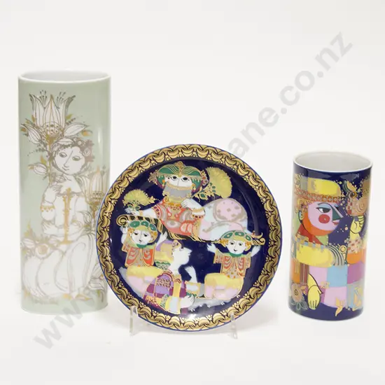 Rosenthal Bjorn Wiinblad Vase, Dish & Other Vase (3)