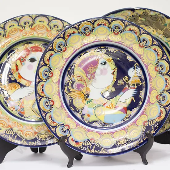 Set of Six Rosenthal Bjorn Wiinblad Wall Plates