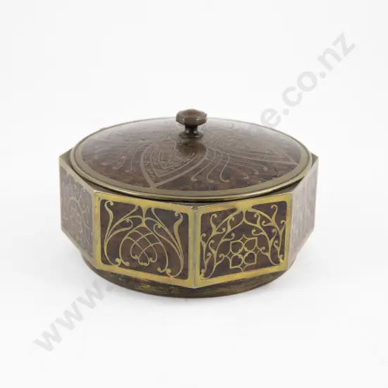 Erhard & Sohne Rosewood & Brass Octagonal Lidded Box