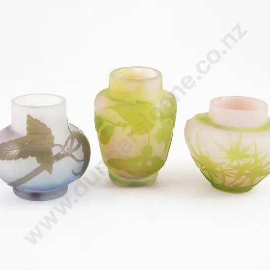 Three Small Galle Vases