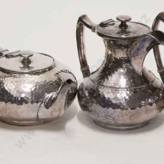 Five Piece Hammered Silver Plated Tea & Coffee Set