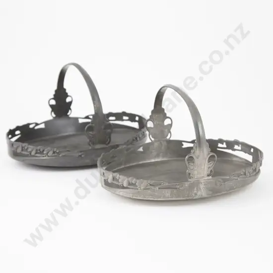 Pair Of Archibald Knox Tudric Pewter Baskets