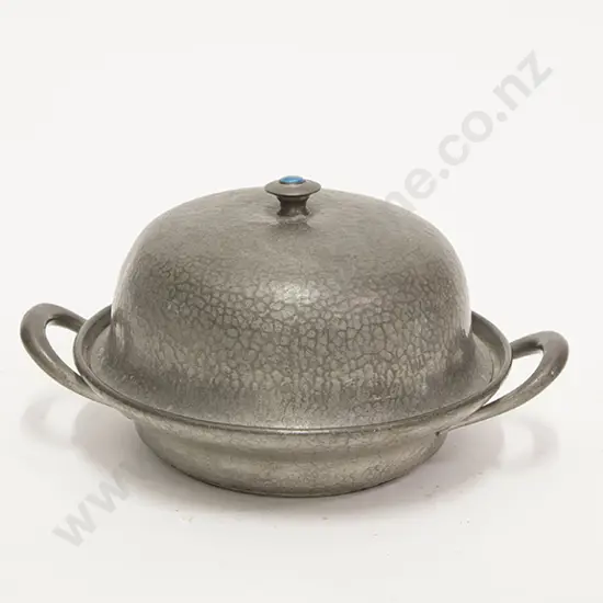 English Pewter Muffin Dish and Domed Cover