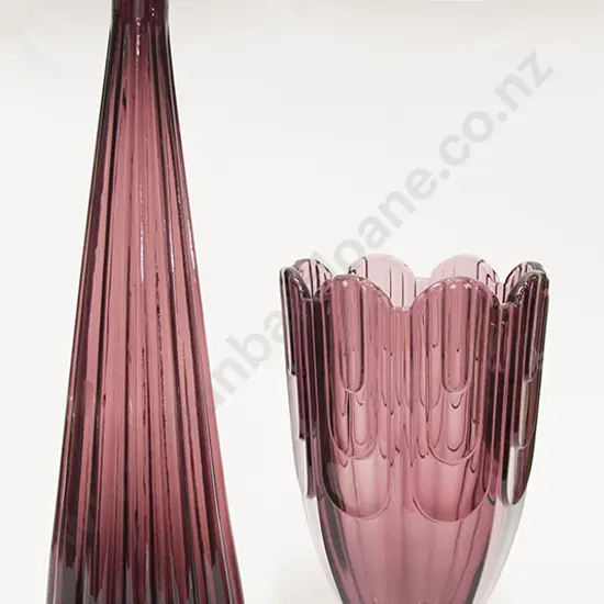 Amethyst Glass Flower Vase & Decanter