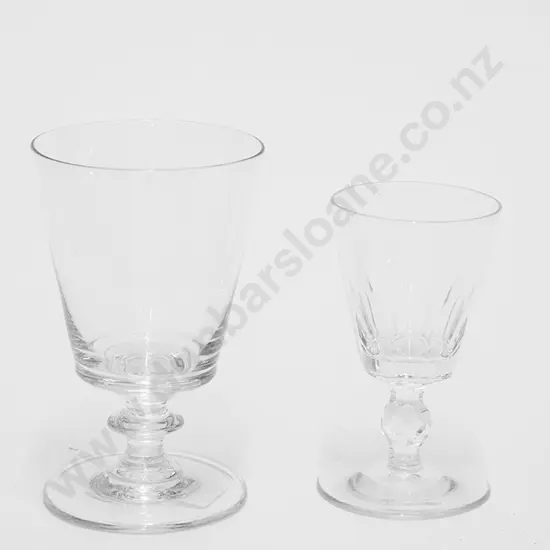 Two Late Victorian Wine Glasses and Two Modern