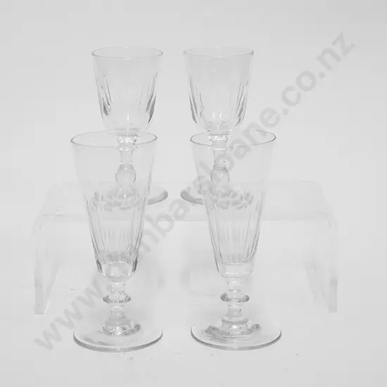 Pair Victorian Champagne Goblets and Other Pair