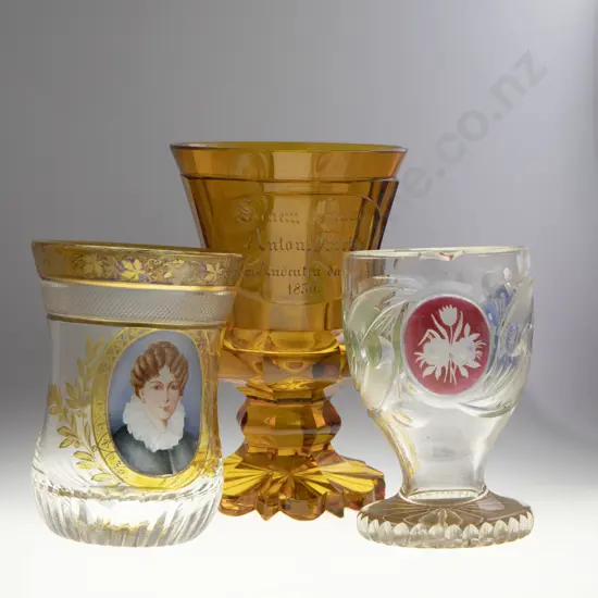 Three C19th Bohemian Tumblers