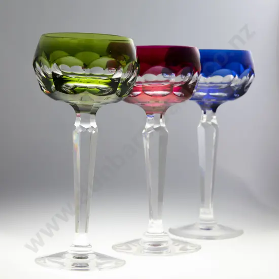 Seven Val St Lambert Wine Goblets