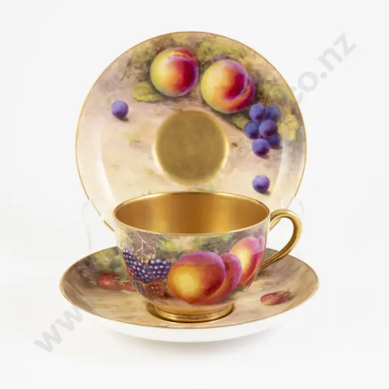 Royal Worcester Teacup with Two Saucers