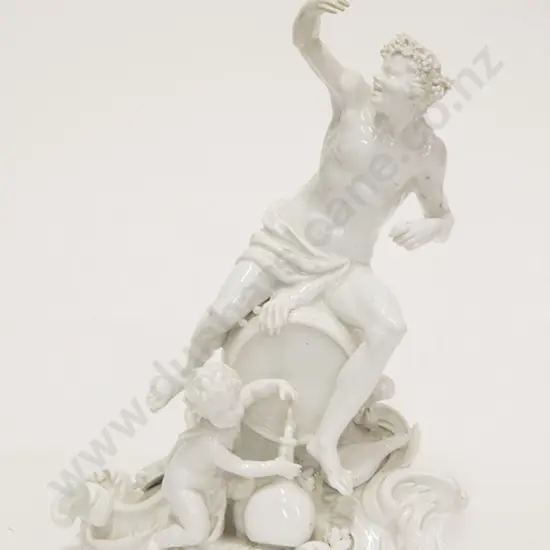 C19th Meissen Blanc de Chine Figure Group