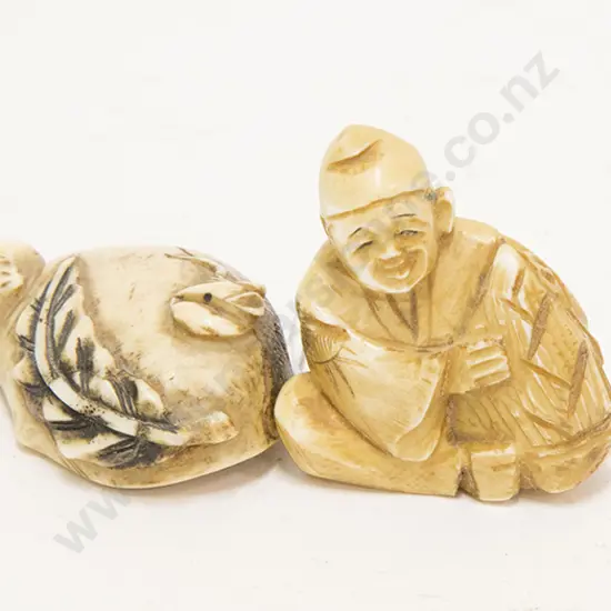 Signed Ivory Netsuke and other