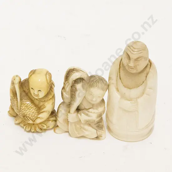 Three Ivory Okimono