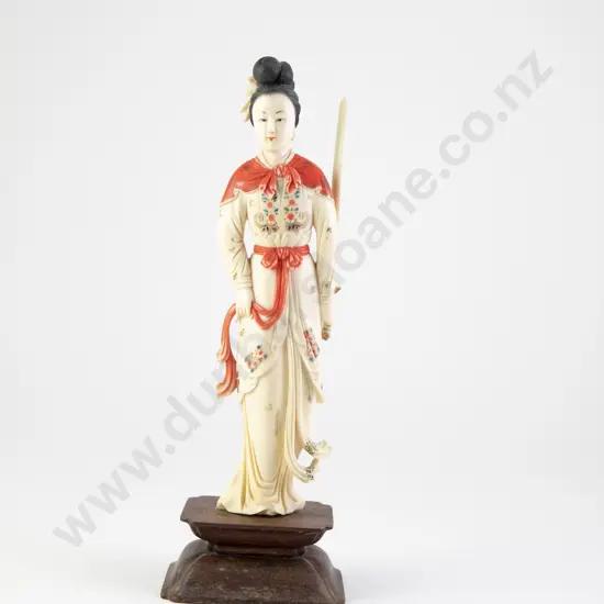 Stained & Carved Ivory Figure