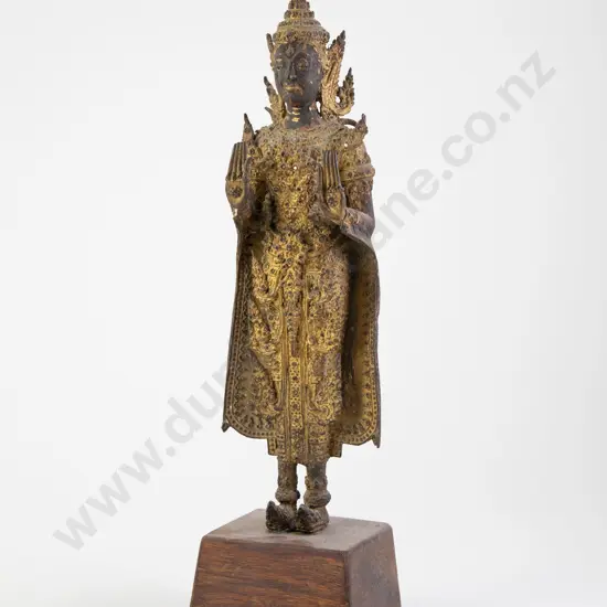 Thai Gilt Metal Standing Buddha
