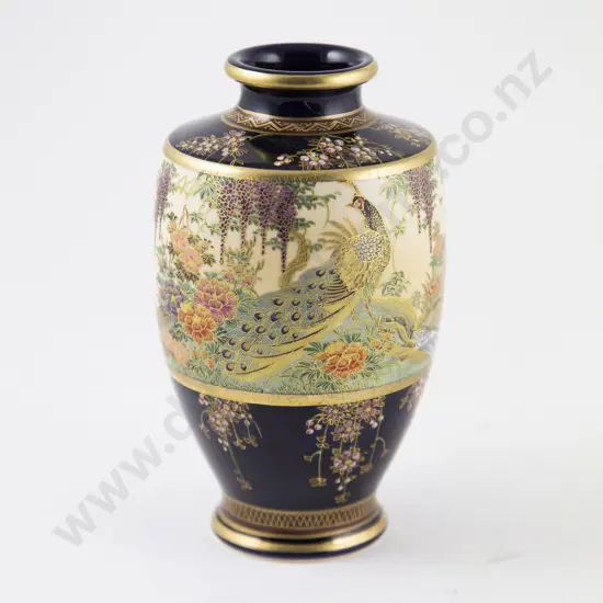 Satsuma Vase, Pair Soapstone Immortals