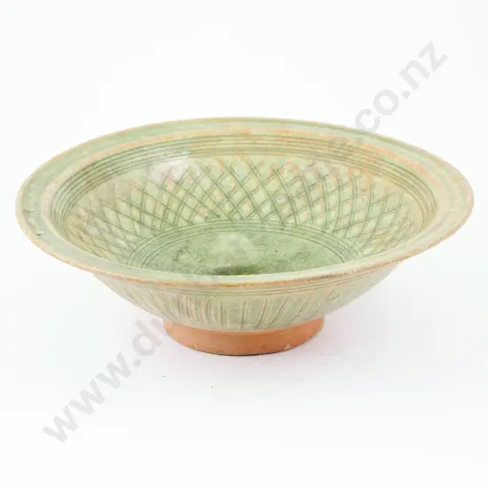 Sawankhalok Thai Celadon Shallow Bowl