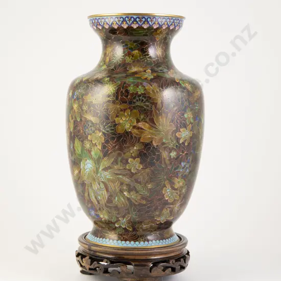 C20th Cloisonne Vase and Small Cloisonne Pot and Horse